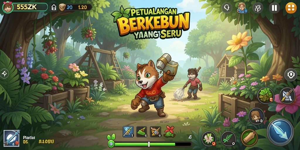 Tampilan gameplay 555ZK yang menawan dan penuh warna.