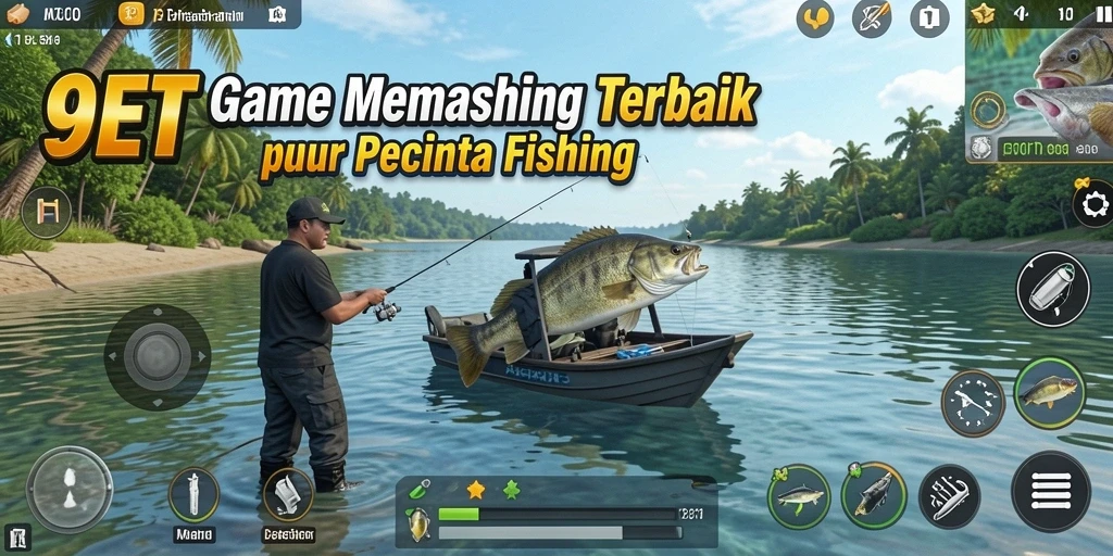 Gameplay 9ET yang menampilkan pengalaman memancing yang seru dan menantang.