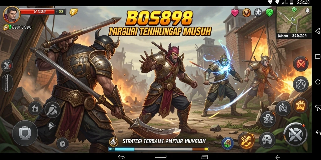 Tampilan gameplay strategi yang mendebarkan dan penuh aksi.