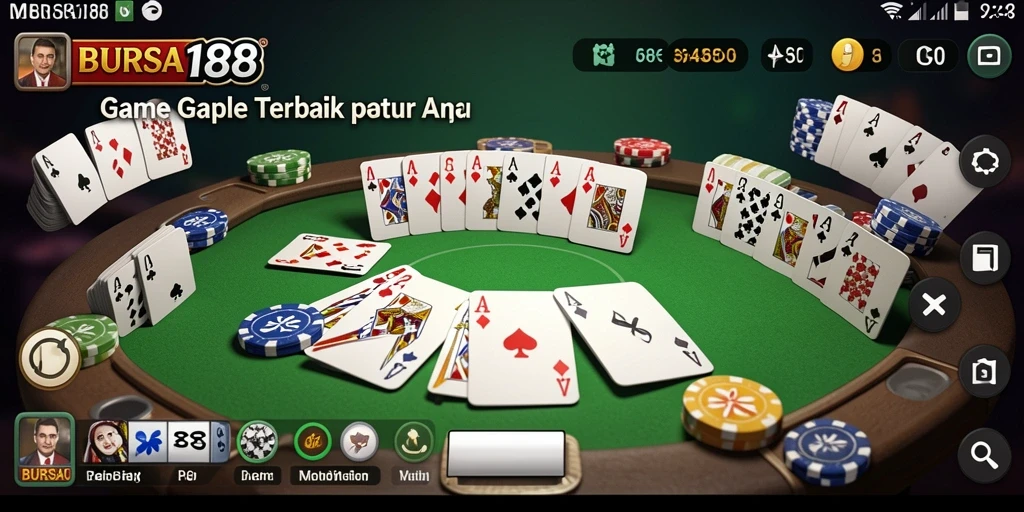 Screenshot gameplay BURSA188, menampilkan momen seru bermain Gaple.