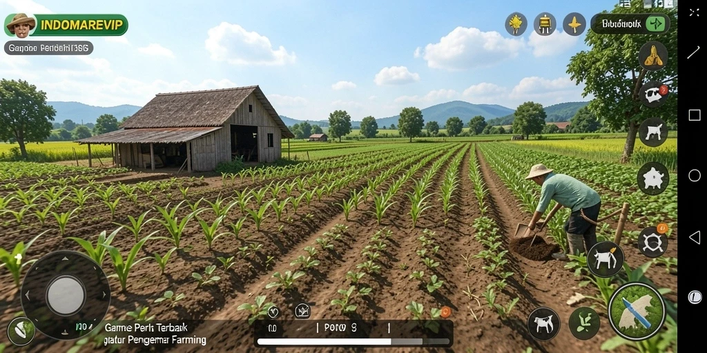 Tampilan gameplay menarik dengan aktivitas bertani yang seru.