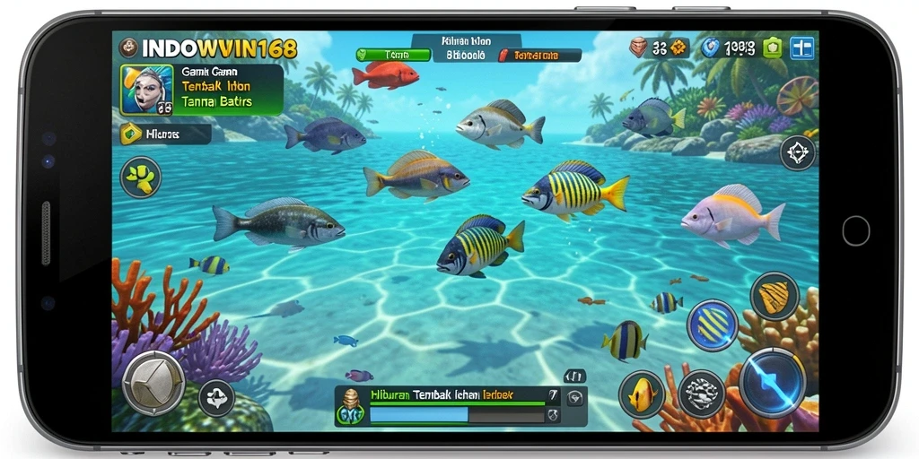 Tampilan game INDOWIN168 dengan aksi tembak ikan seru.