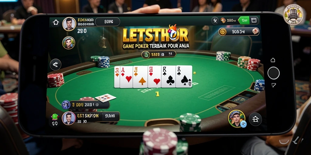 Tampilan gameplay Poker yang mendebarkan di LETSTHOR.