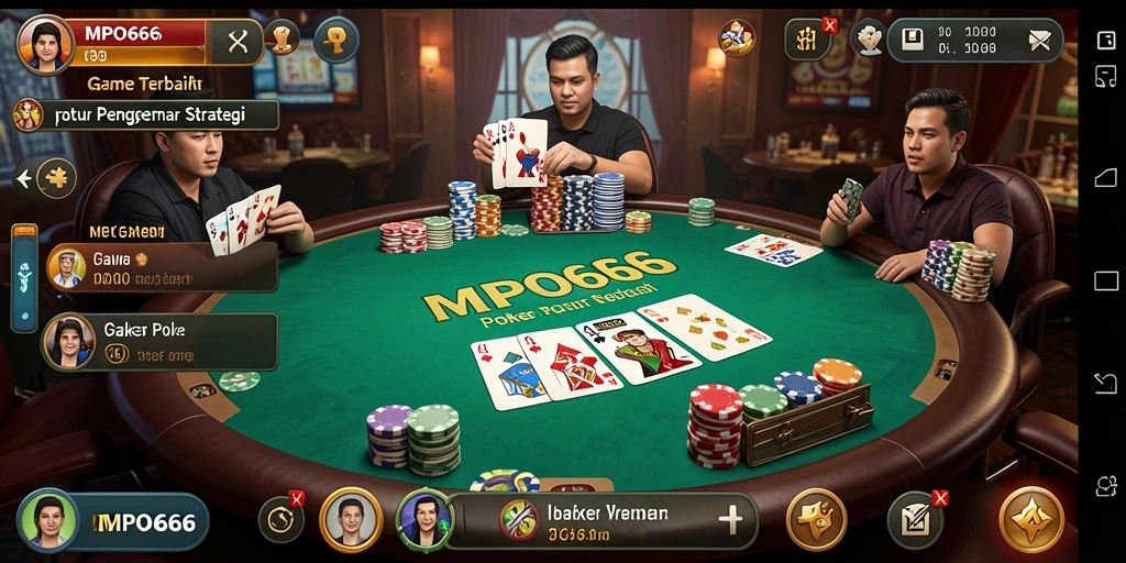 Tangkapan layar MPO666 yang menunjukkan aksi seru permainan Poker.