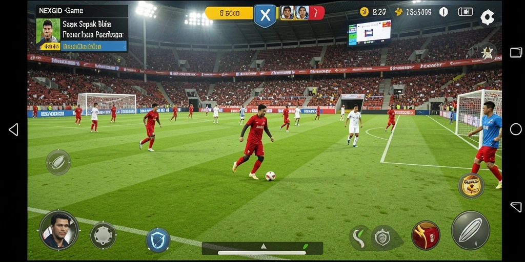 Tampilan menarik dari gameplay NEXGID saat pertandingan sepak bola.