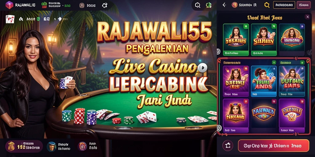 Tampilan gameplay Live Casino yang mengasyikkan dan interaktif di RAJAWALI55.