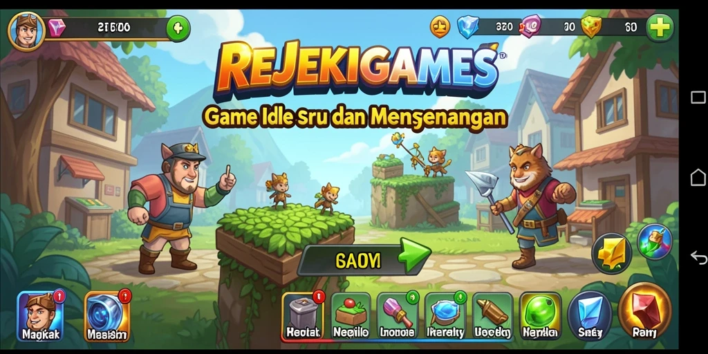 Screenshot gameplay REJEKIGAMES menampilkan aksi seru dalam permainan Idle.