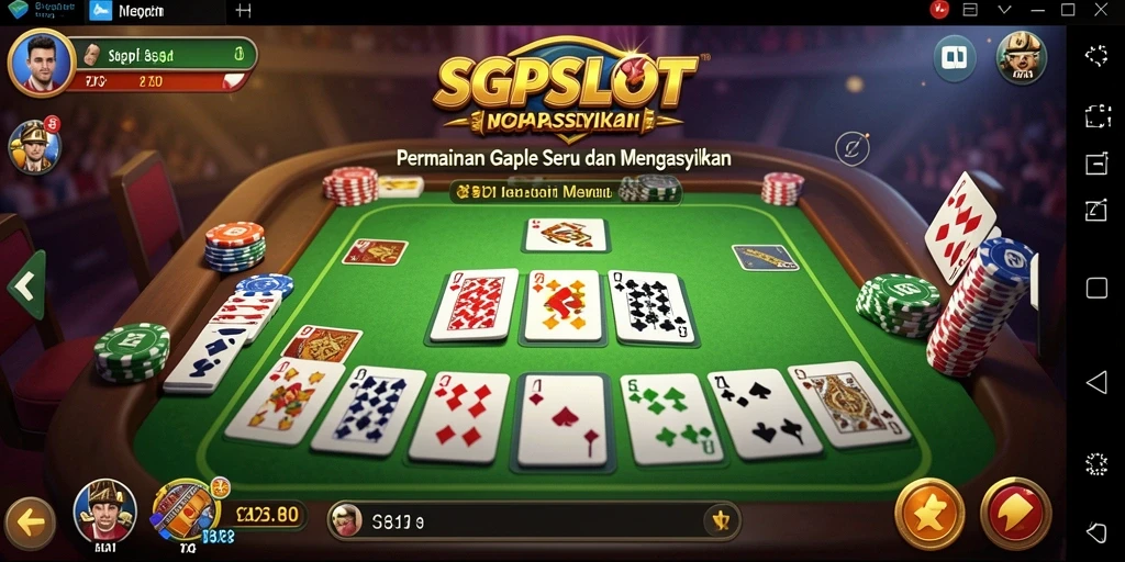Tampilan gameplay seru SGPSLOT dengan tema Gaple yang menarik.